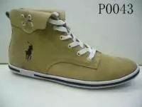 polo ralph lauren oiled suede high top boat chaussures in lt p0043 brun